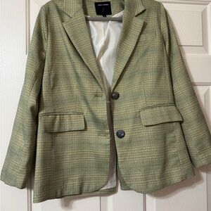 Vega Chang Olive Checkered Women's Blazer